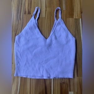 Lavender/Light Purple Full Tilt Ribbed Cropped Tank Top Pacsun